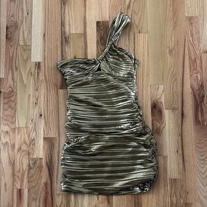 ASTR the Label gold metallic dress